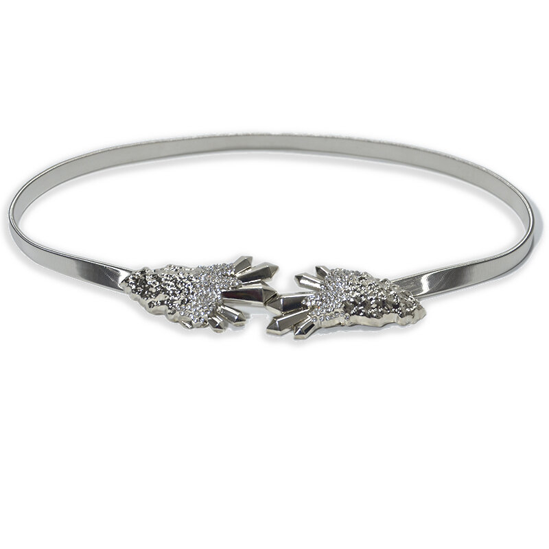 Bg-244-Cinturón de cadena dorada para mujer, cinturón de lujo con hebilla de diamantes de imitación, para boda
