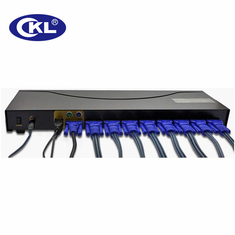 8 Port USB KVM Switch dengan Kabel VGA, 8 dalam 1 PC Monitor Keyboard Mouse Switcher Rack Mount CKL-9138U