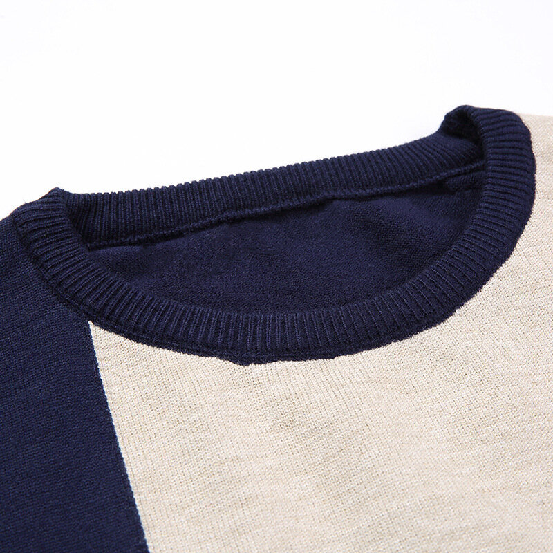 Suéter informal para hombre, ropa de punto ajustada con cuello redondo, jerseys, M-3XL de otoño, 2024