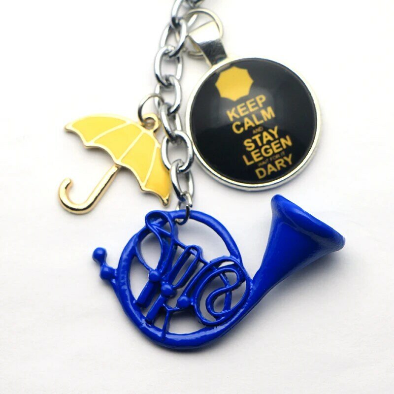 HIMYM-Azul French Horn Keychain, como eu encontrei sua mãe, mãe guarda-chuva amarelo, 1pc por lote