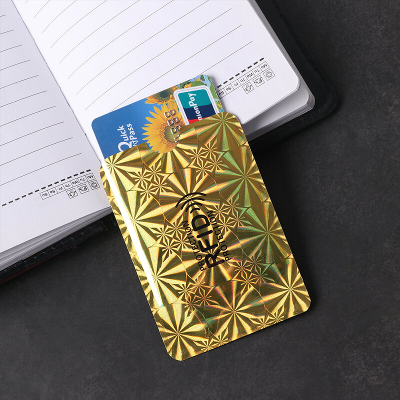 Tarjetero antirrobo de papel de aluminio, funda RFID, soporte para tarjetas, protección, conjunto de tarjetas bancarias, bolsa de protección NFC, 5 uds.