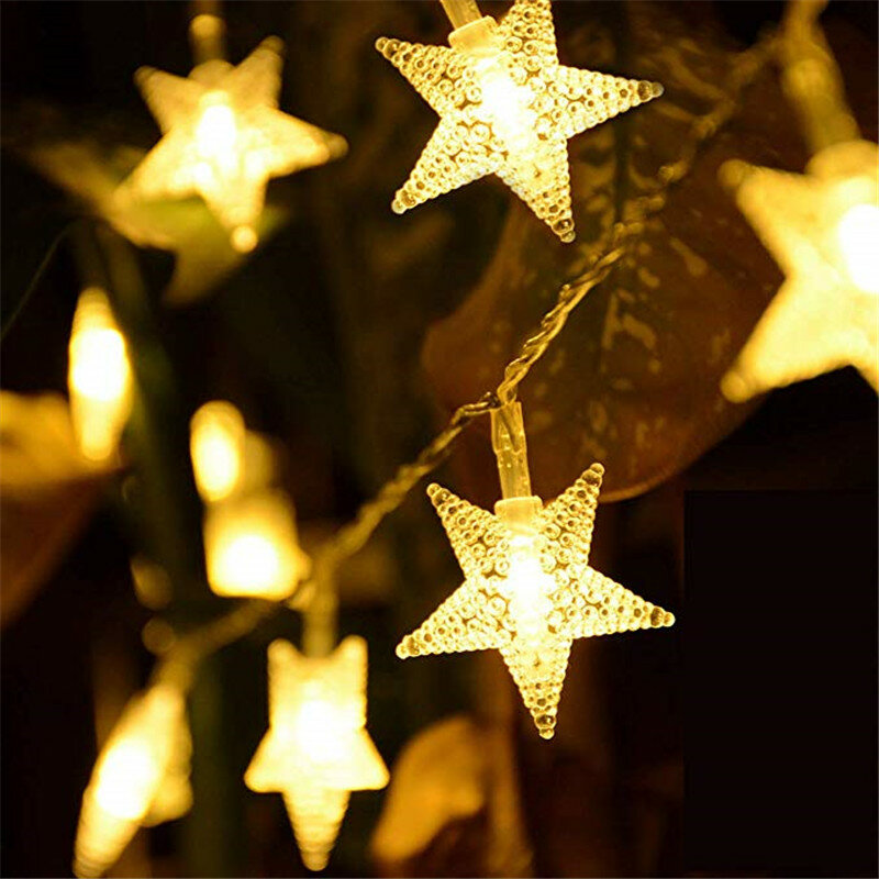 1 M/3 M/6 M/10 M Garland LED Star String ไฟคริสต์มาส Festoon ไฟ LED ตกแต่งสำหรับงานแต่งงาน Party ใหม่ปีแสง