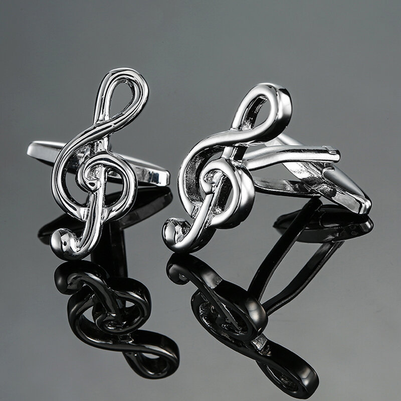DY Nuovo di alta qualità silvery placcatura treble simbolo della musica di moda Dei Gemelli degli uomini Gemelli della camicia Francese di trasporto libero