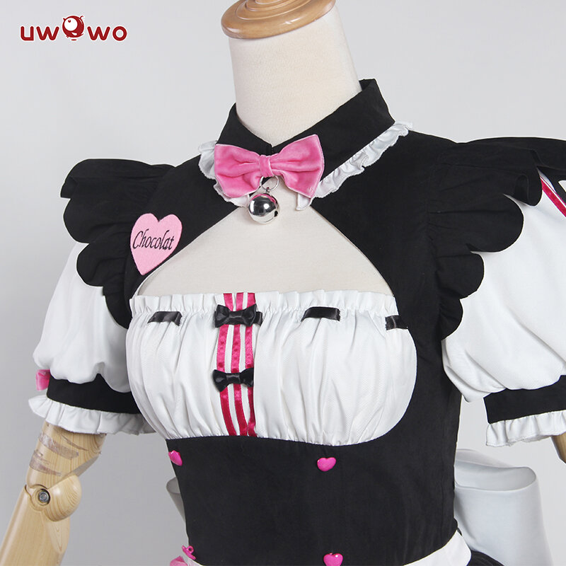 UWOWO-Disfraz de NEKOPARA para mujer, traje de sirvienta de chocolate, juego de Anime, chocolate, vainilla, gato, Neko