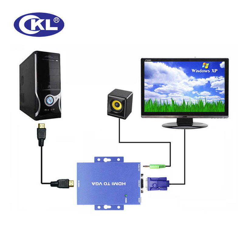 CKL-HVGA Mini HDMI TO VGA Chuyển với Âm Thanh cho máy tính xách tay để HDTV Chiếu