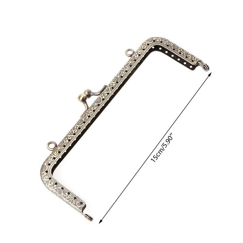 THINKTHENDO New Fashion 1pc Useful Metal Frame Kiss Clasp For Handle Bag Purse DIY Accessories 15cm Bag Parts Accessories