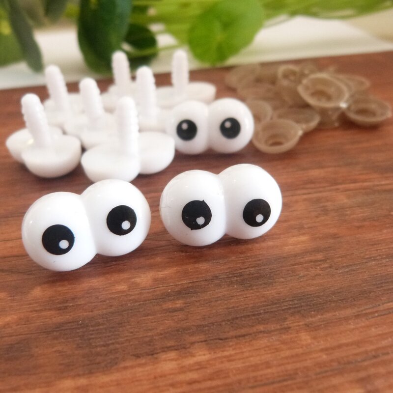 New tiny 14x22mm Siamese plastic safety animal toy comical eyes & soft washer per opzione bambola fai da te findings-20pcs-50pcs-100pcs