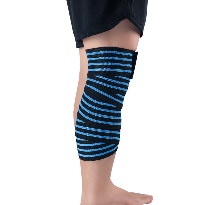 Bantalan Lutut Olahraga Pola Bergaris Perban Elastis Dapat Disesuaikan Mendukung Kebugaran Gym SPSLF0072