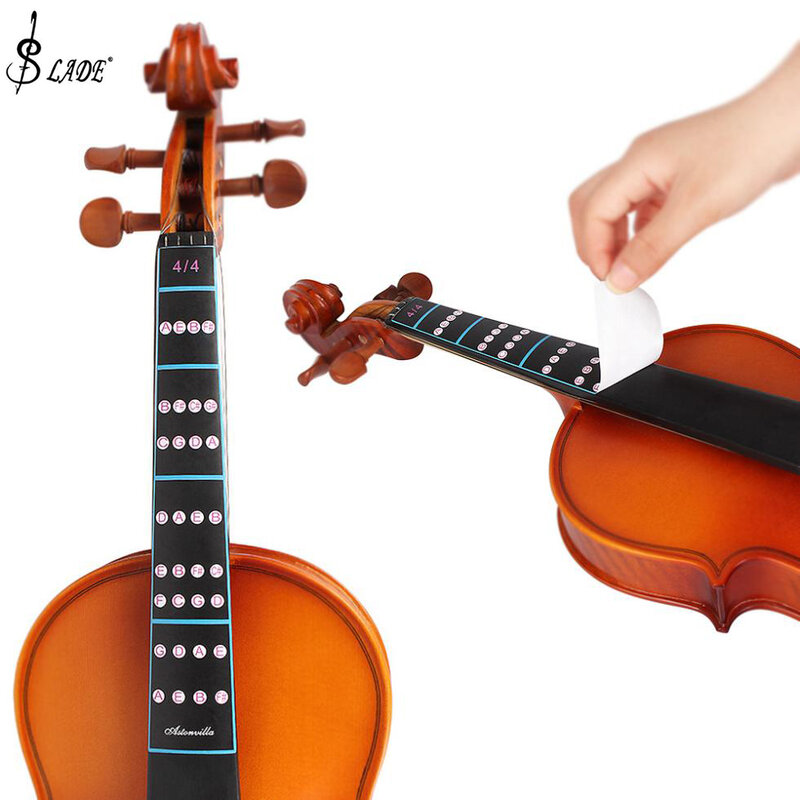 Slade 4/4 pegatina de entonación de violín, diapasón, etiqueta de nota, tabla de digitación, práctica, principiante, música, violín, piezas, accesorios