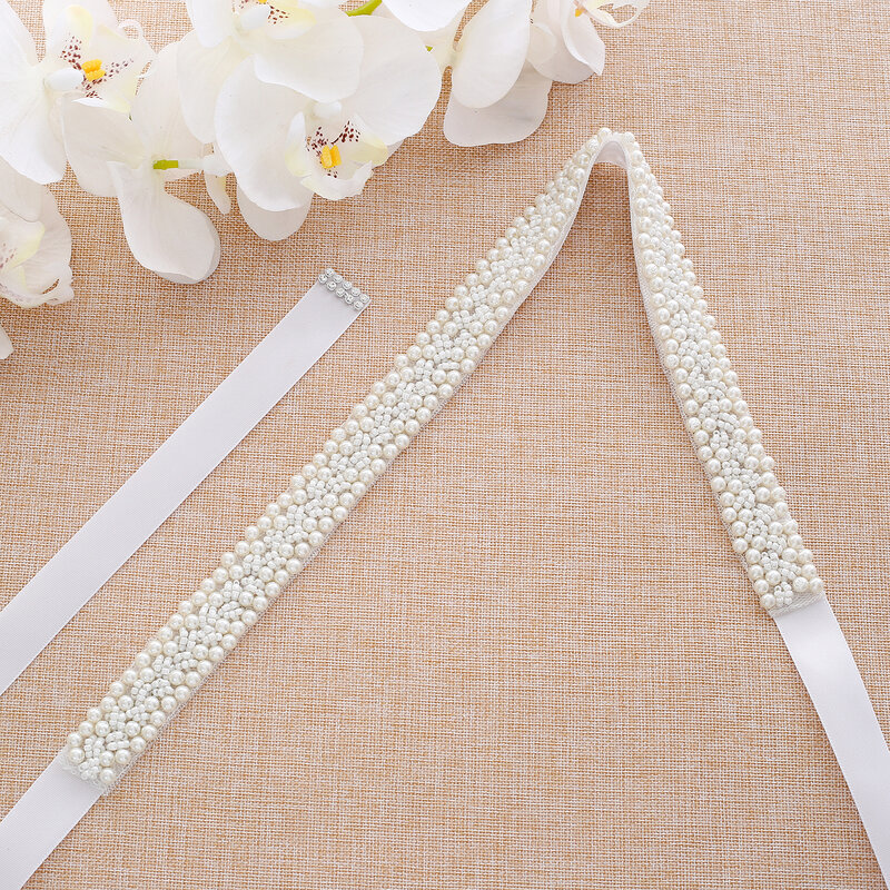 SESTHFAR Pearls Wedding Belts handmade Bridal Belts Fashionable Pearl Beaded Bridal Sashes Wedding Accessories