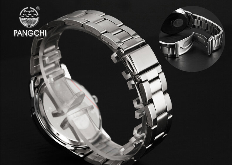 Pangchi marca casual masculino mulher relógio à prova dwaterproof água aço inoxidável quartzo relógios de pulso moda casal relojes montre femme