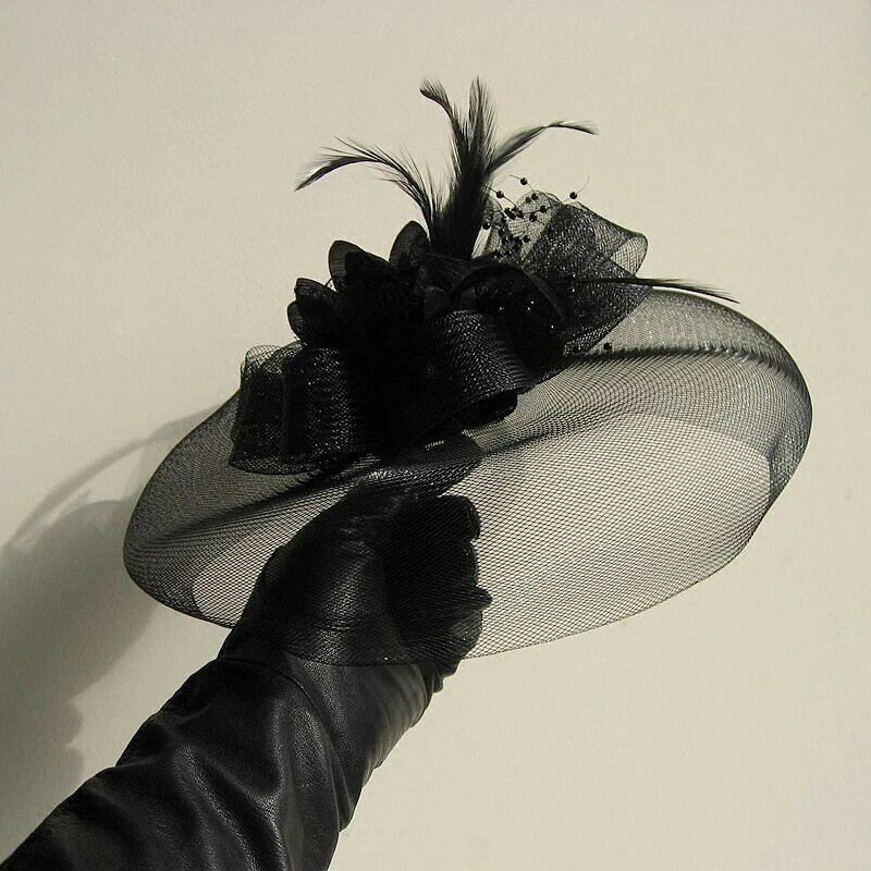Mulheres pena fascinator clipe casamento nupcial fascinator véu ornamento de cabelo flor fantasia senhoras festa chapéu headdress