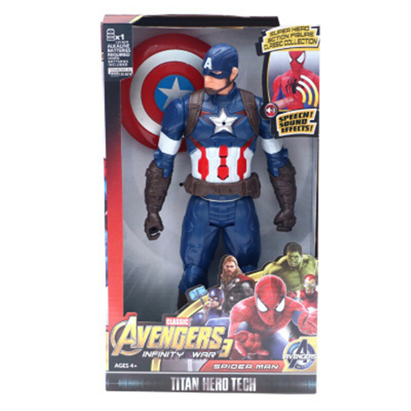 Marvel Superhéroes vengadores Thanos Pantera Negra Capitán América Thor Iron Man Spiderman Hulkbuster Hulk figura de acción 12 "30cm