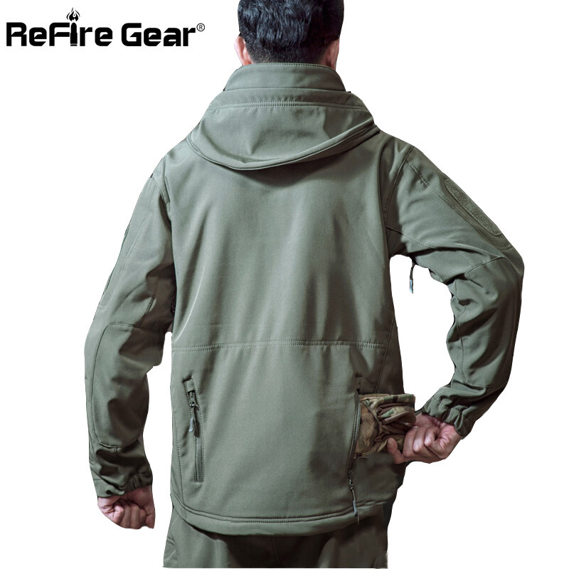 Lurker Shark Soft Shell Military Tactical Jacket Men Waterproof Warm Windbreaker Coat Camouflage Hooded Jacket US Army Clothing