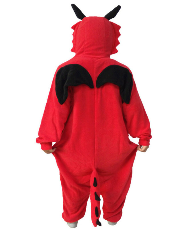 Vermelho dragão pata sapatos inverno bonito animal pijamas cosplay macacão pijamas
