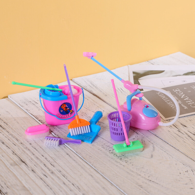 9 teile/satz Klassische Kindheit Spaß Roman Spielen Haus Spielzeug Reinigung Kit Pretend Spielen Spielzeug Für Kinder Beliebte Housekeeping Spielzeug
