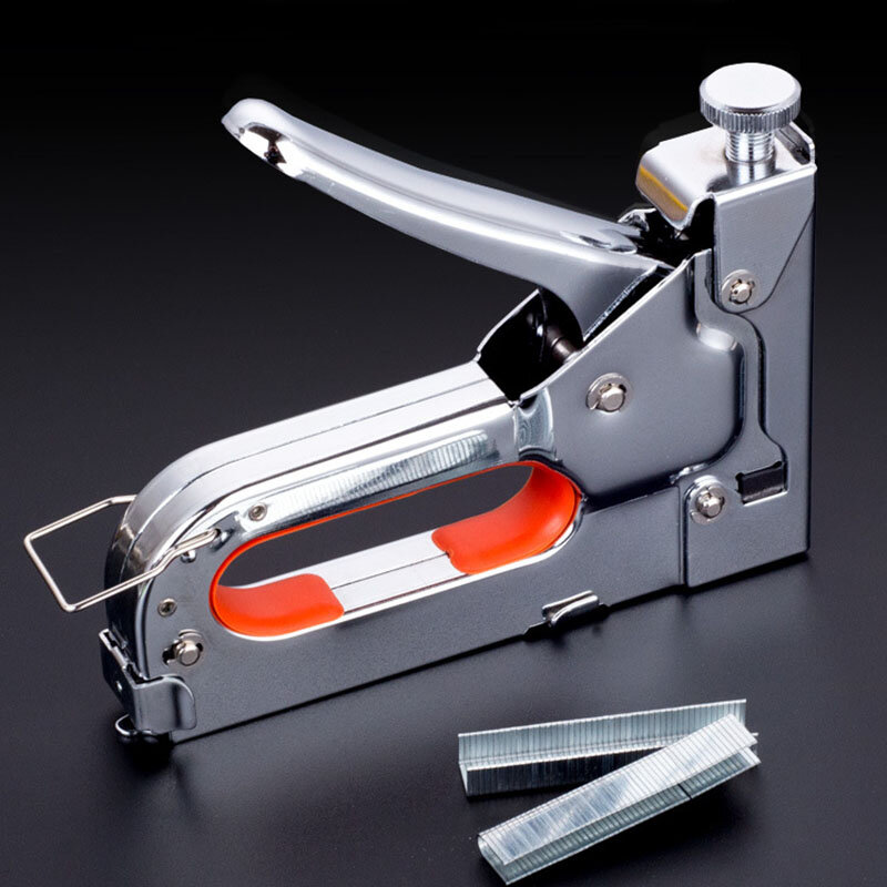 3-Cara Manual Berat Tugas Tangan Kuku Gun Mebel Stapler untuk Pembingkaian dengan 600 PC Staples Oleh Bebas Woodworking tacker Tools DIY Alat