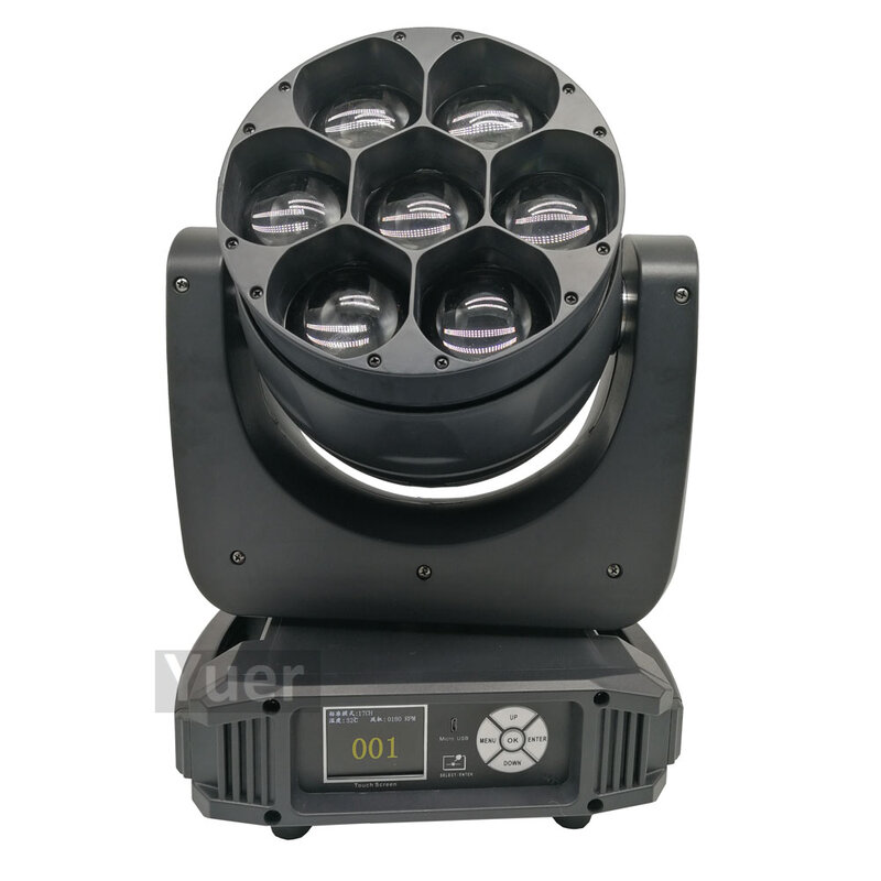 Подвижный головной светильник «пчелиный глаз» DMX512, 2 шт./комплект, 7x40 Вт, RGBW 4 в 1, лучевой светильник с мытьем, Подвижная головка 2 в 1 для сцены, диджея, дискотеки, свадьбы