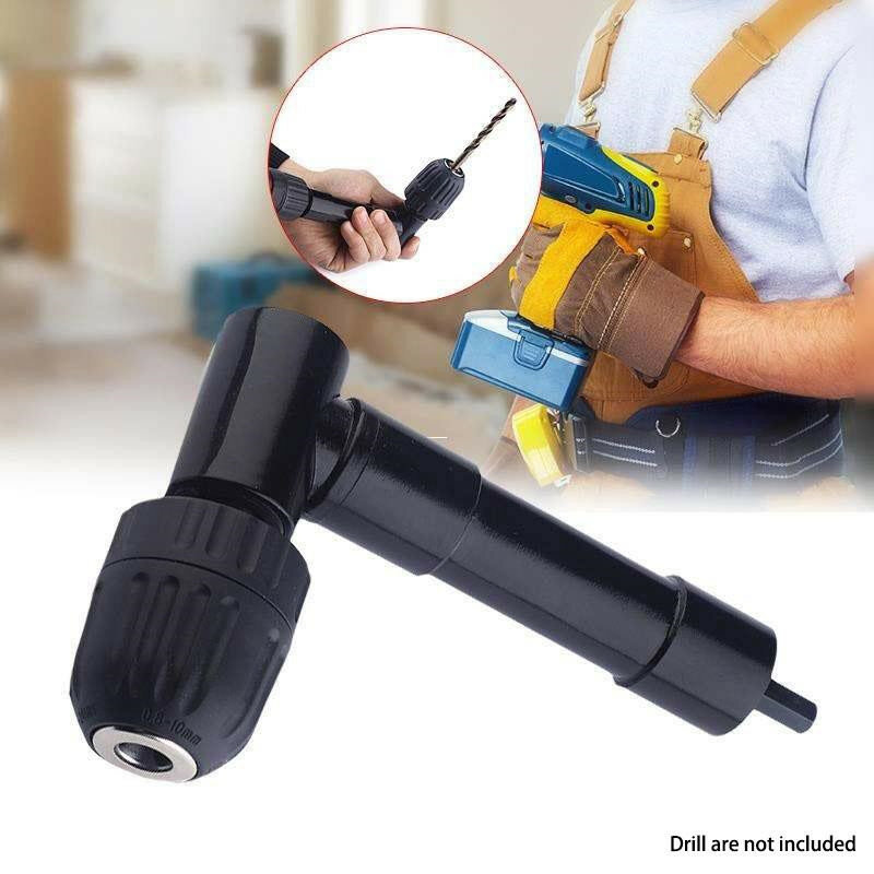 8mmHex Shank Right Angle Keyless Chuck Impact Drill Bend Extension right angle drill attachment 90 Degree Cordless Drill Adapter