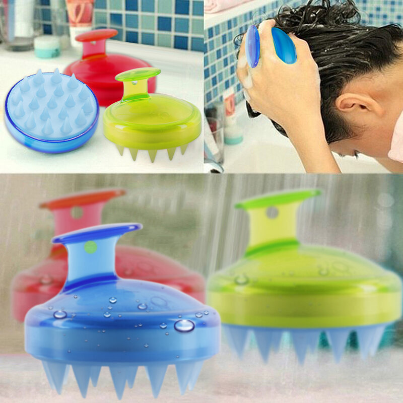 Drop Ship 1Pcs Salon Hair Brush Silicone Spa Shampoo Brush Shower Bath Comb Hairbrush Props Soft Styling Tool cepillo pelo