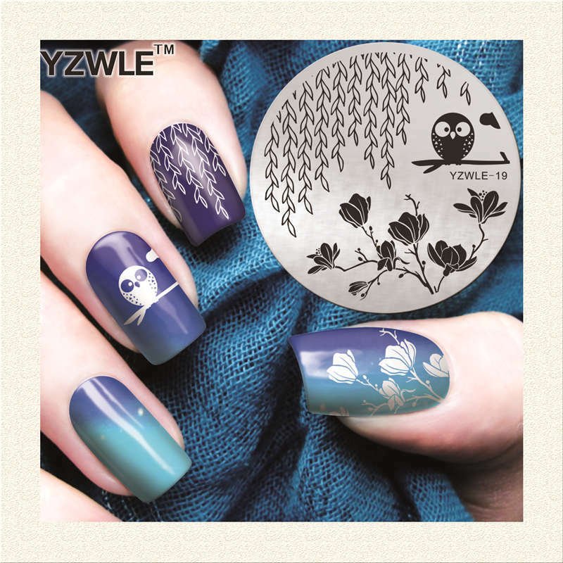 1 Piece Flower Willow Owl Design Nail Art Stamp Template Image Plate DIY Nail Art Stamping Tools