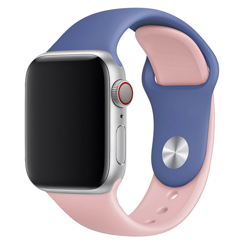 Красочный мягкий силиконовый ремень для Apple Watch серии 4/3/2/1 двухцветный браслет для часов 38 40 мм для наручных часов iWatch, сменный Браслет для ча...