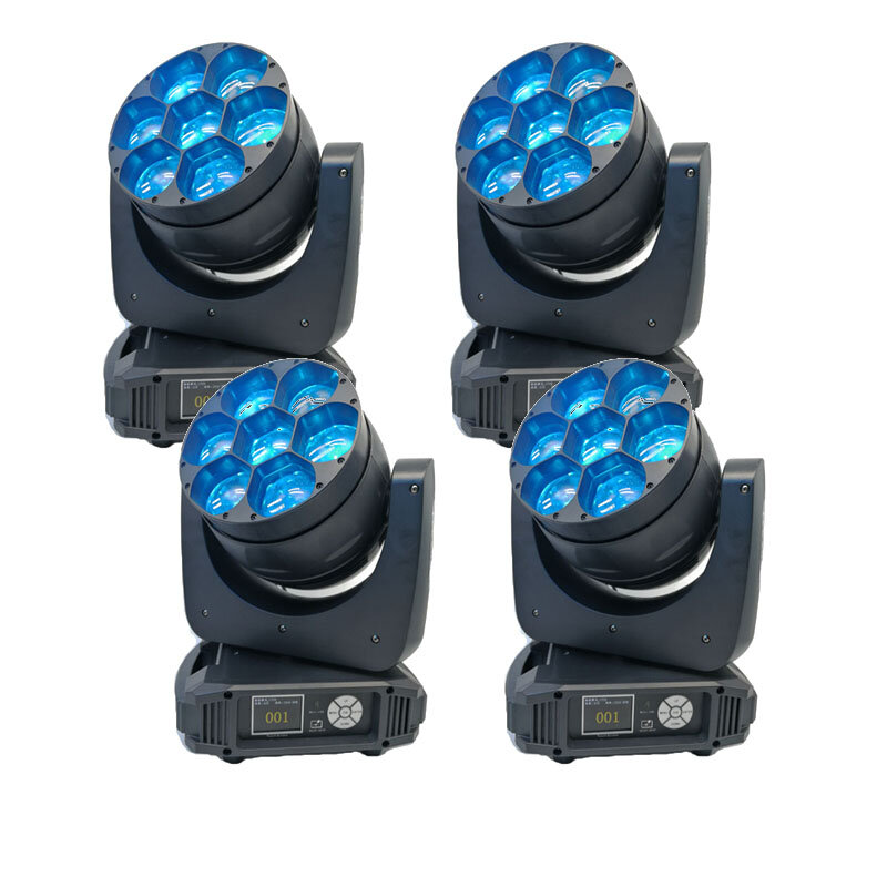 4pcs/lot Lyre 7X40W RGBW 4in1 LED Moving Head Light Zoom Wash Moving Head Party club DMX DJ Stage Disco Lights