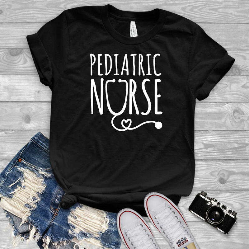 Carta de enfermeira pediátrica tshirt feminino algodão casual engraçado t camisa para senhora menina topo t hipster tumblr NA-84