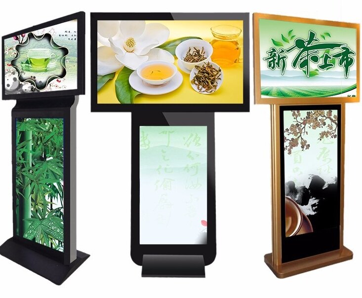 Pantalla táctil de 47, 55 y 65 pulgadas para exteriores, doble pantalla LCD/monitor, señalización digital, reproductores de publicidad
