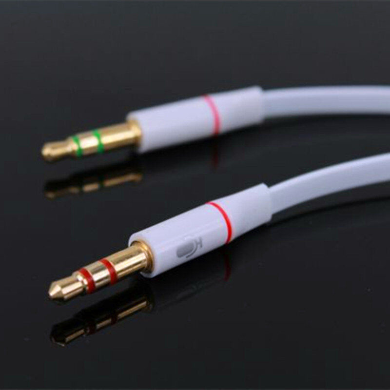 Alta calidad 3,5mm Mini Jack 1 hembra a 2 macho (auriculares + Micrófono) Y divisor auricular Cable de Audio de la computadora