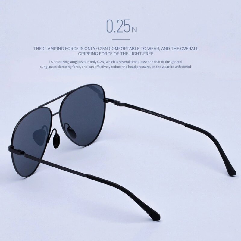 Mijia Steinhardt Turok TS marca Nylon UV400 para viagens ao ar livre polarizada óculos de sol de lentes de espelho de vidro homem