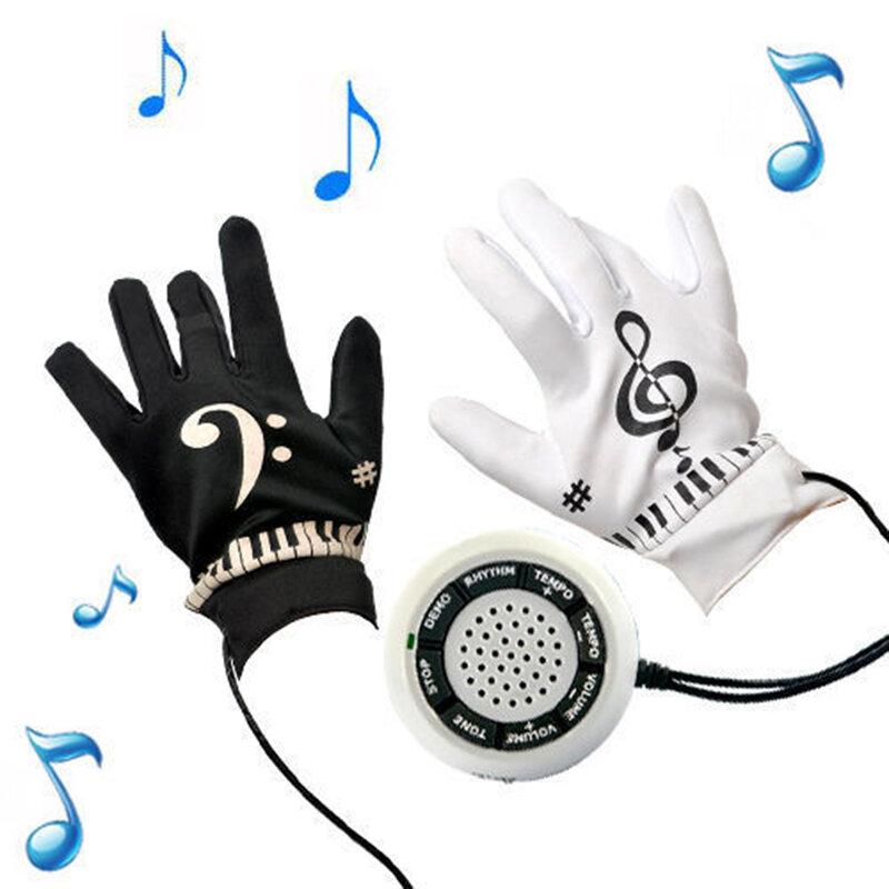 SEWS-Electronic Piano Gloves with Built-in Speaker Demo Melody Song Music Box Fun Toy birthday present