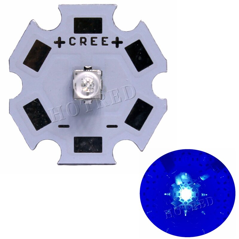 10 teile/los UNS Original Cree XT-E XTE 3 watt 5 watt 3535 Royal Blau 450-455NM Led dioden Emitter auf 20mm Bord