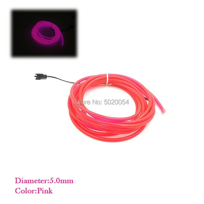 Cable luminoso impermeable para decoración de ropa de baile nocturno, Cable de luz de neón de 5,0mm, Felxible, tubo de Cable de cuerda