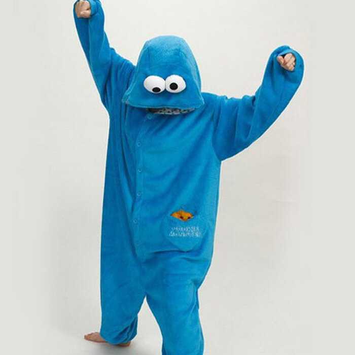 Nieuwe Collectie Elmo Cookie Monster Cosplay Halloween Fancy Kostuum Groothandel Volwassen Onesie