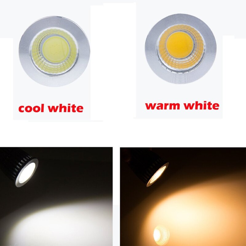 Refletor de COB LED de alta potência, lâmpada Cool Bulb, MR16, GU5.3, COB, regulável, GU 5.3, 220 V, 6 W, 9 W, 12 W