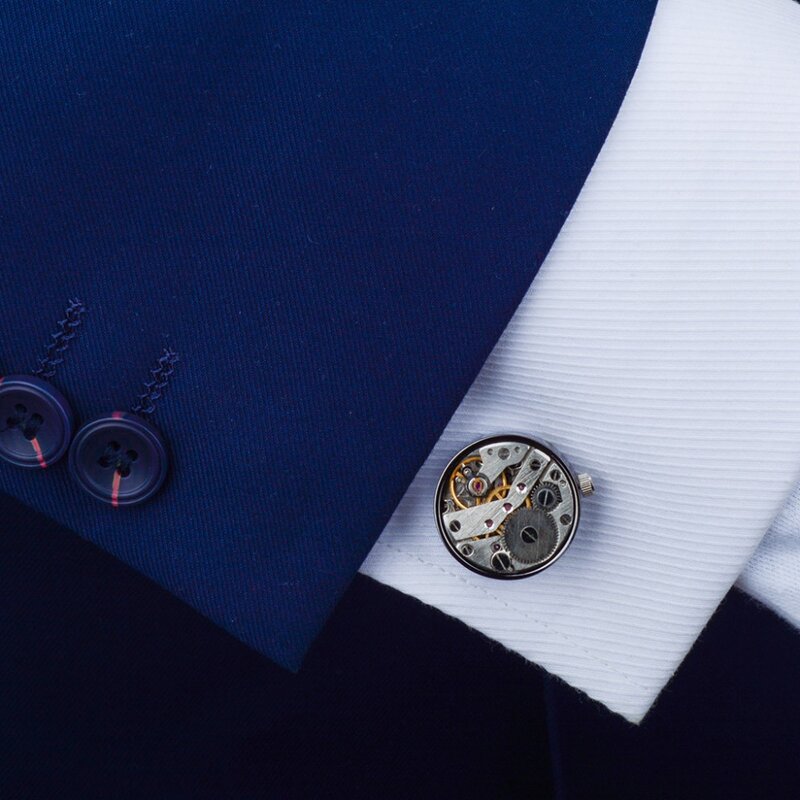 SAVOYSHI Mechanical Watch Movement Cufflinks for Mens Shirt Cuff Functional Watch Mechanism Brand Cuff Links Designer Jewelry