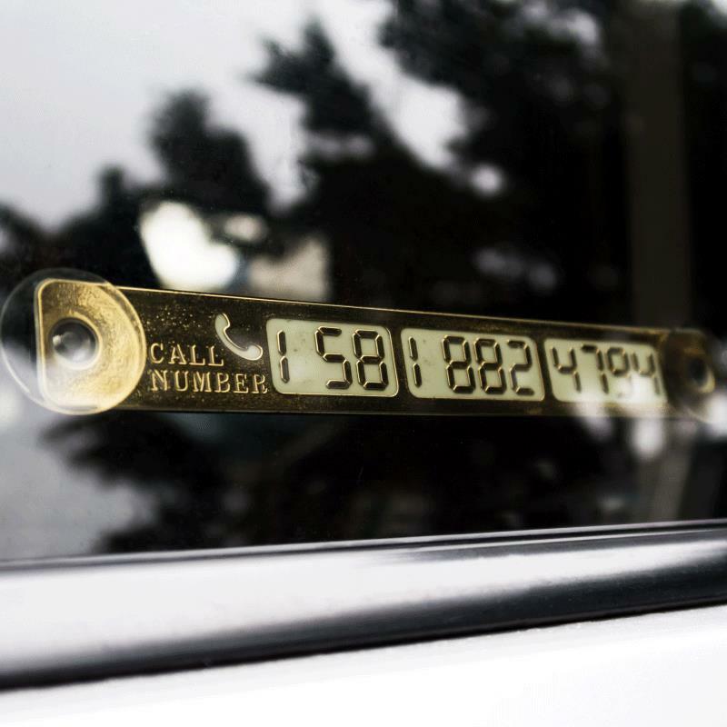 Estilo do carro luminoso cartão de estacionamento temporário com otários e luz noturna número de telefone placa de cartão de carro adesivos acessórios