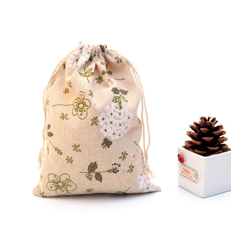 Подарочная сумка из муслина на шнурке, большой Хлопковый мешок 15x20 см, 4 шт./лот