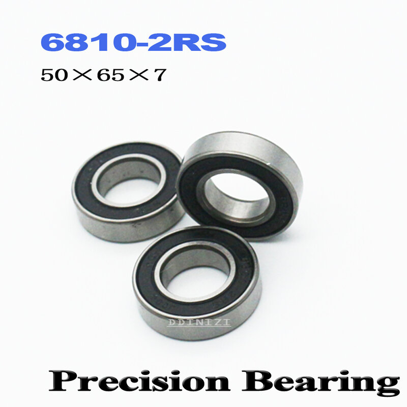 6810-2RS Bearing ABEC-1 50x65x7 mm Metric Thin Section 6810 2RS Ball Bearings 6810RS 61810RS (4PCS)