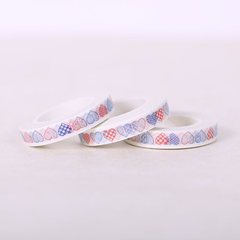 8mm*10m Decorative Paper Washi Tape DIY Handicraft Accessories Deafting Adhesive Tape Heart