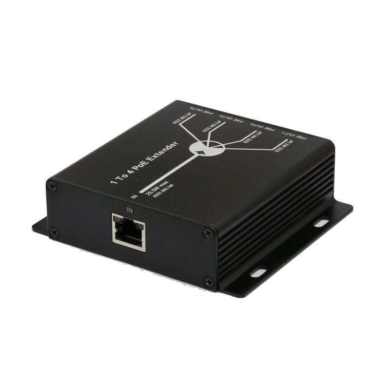 Mini POE Extender 10/100M 4 porty 25.5W przedłużyć 120 metrów IEEE802.3af POE urządzenia sieciowe Plug-and-Play