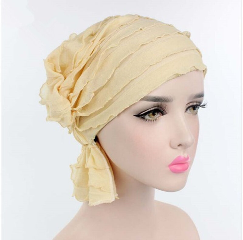 Muslimischen Motorhaube Frauen Hijab Chiffon Turban Hut Headwear Kappe Kopf Wrap Krebs Chemotherapie Chemo Mützen Haar Abdeckung Zubehör