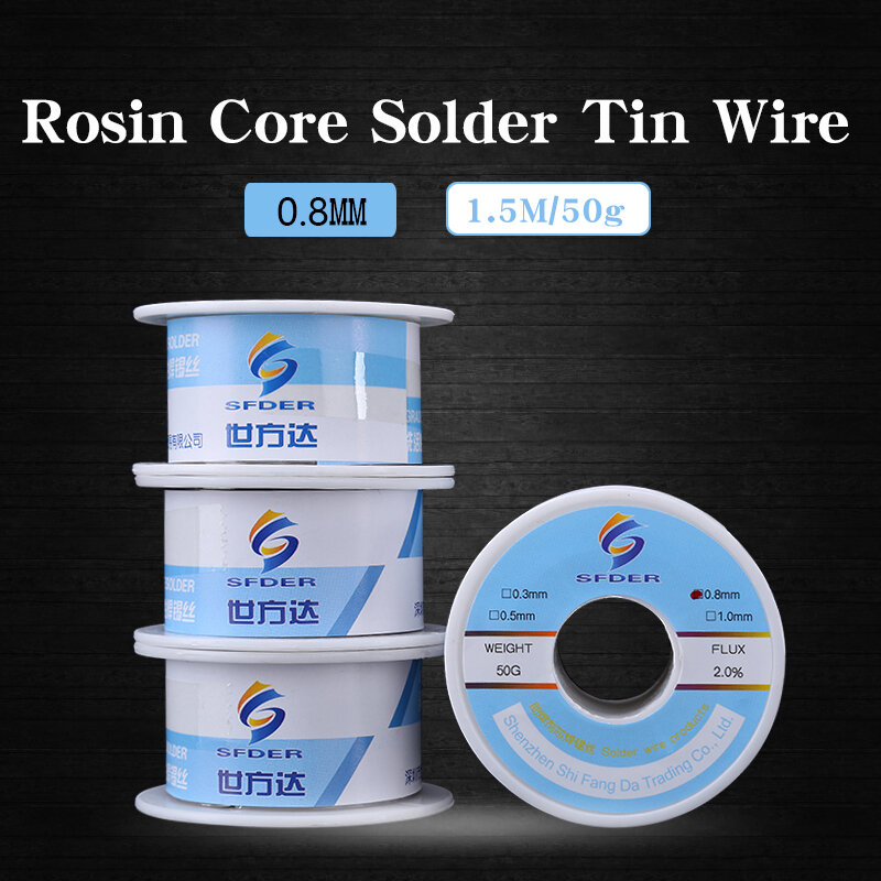 50G Rosin Core Solder ลวด0.3มม.0.5มม.0.8มม.1.0มม.บัดกรีดีบุกลวด BGA เชื่อม rework เครื่องมือ