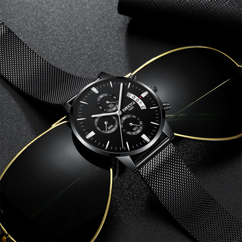 NIBOSI-reloj analógico de cuarzo para hombre, cronógrafo deportivo de marca superior de lujo, resistente al agua, estilo militar y militar
