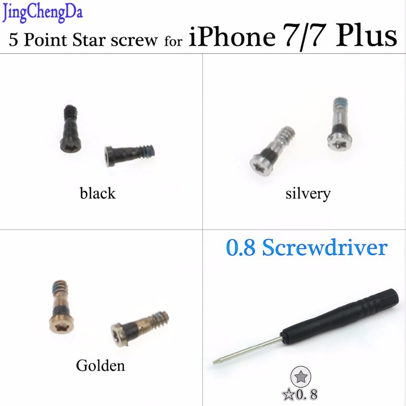 JCD 1 pcs Torx 5 Point Star screw Pentacle Dock Bottom Connector Screw for iPhone 7 7 plus 7P 7 Plus 0.8 Screwdriver