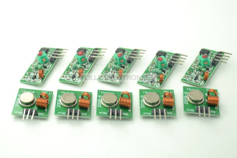 5 Conjuntos De 433 Mhz RF Transmissor Sem Fio + Receptor de Link Kit Módulo
