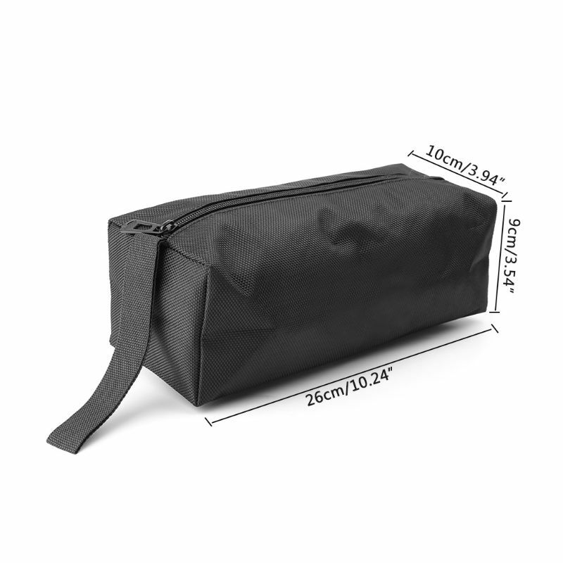 Черный Оксфордский холщовый мешок для инструментов на молнии, Аппаратный набор инструментов для хранения, дорожный макияж, ручная сумка