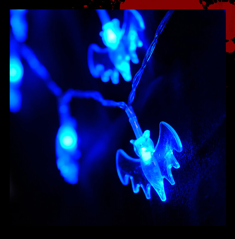 2m 20LED 할로윈 LED 박쥐 문자열 빛 배터리 방수 휴가 야외 밤 램프 정원 파티 장식 조명 운영