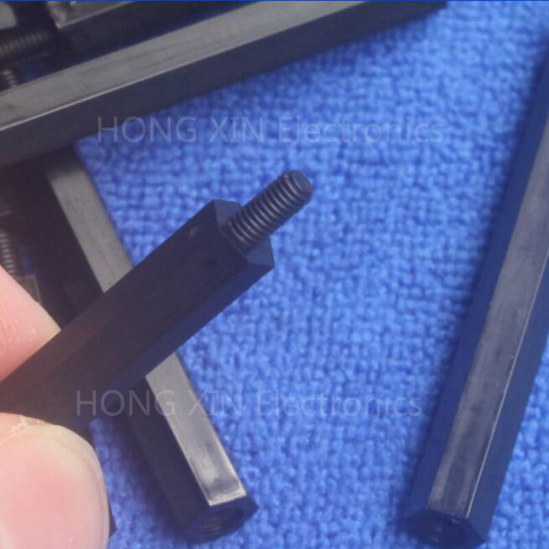 M3 * 11 + 6 1 Uds separador de nailon negro estándar M3 macho-hembra 11mm Kit de separadores conjunto de reparación de alta calidad